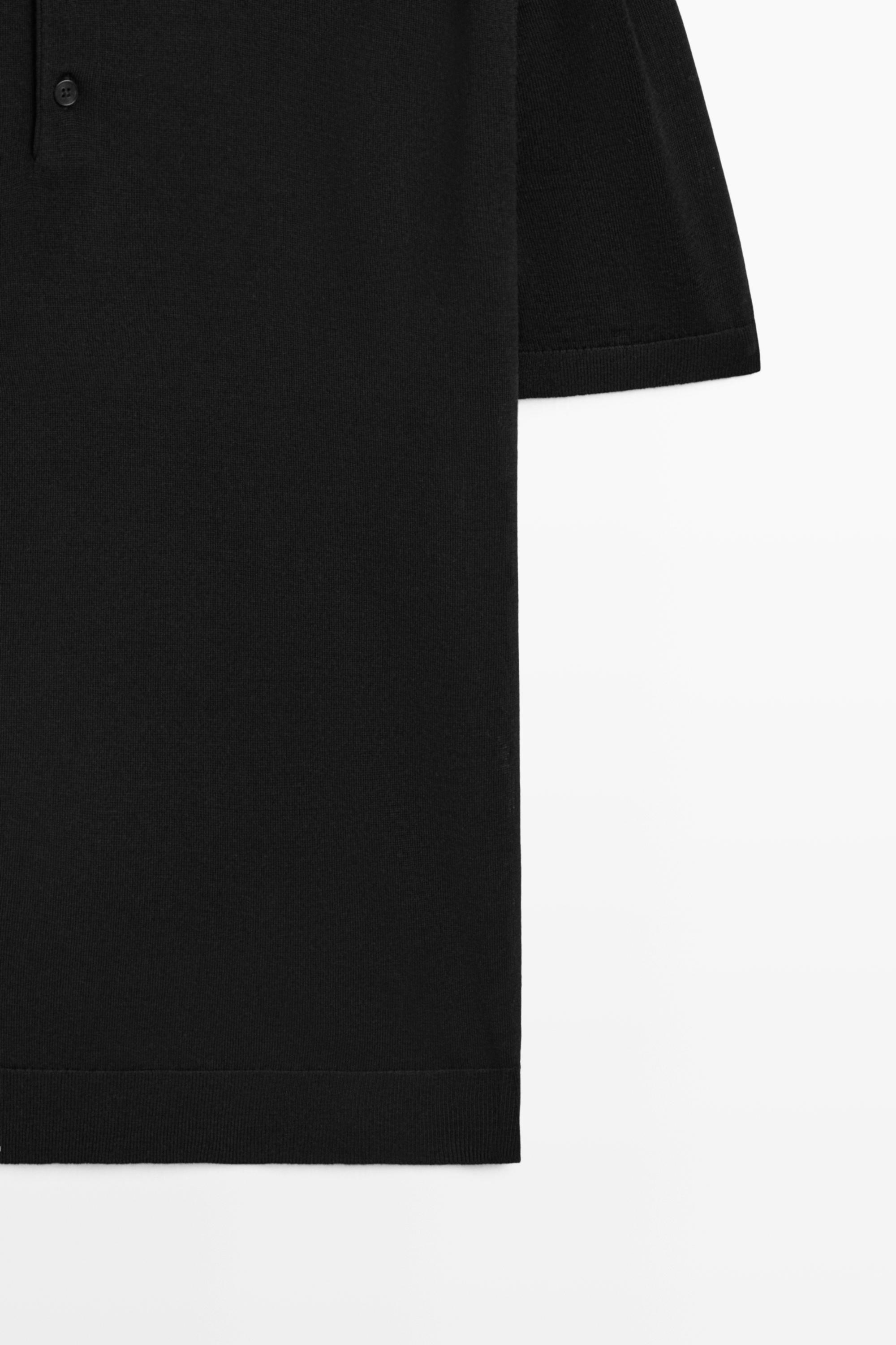 Wool blend knit polo shirt